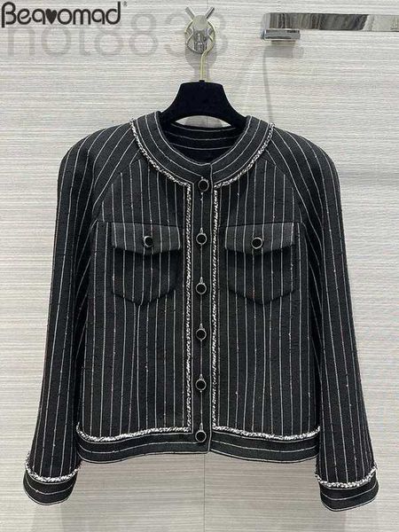 

women's jackets designer spring autumn fashion vintage striped print jacket coat long sleeve single breasted straight u2cy, Black;brown