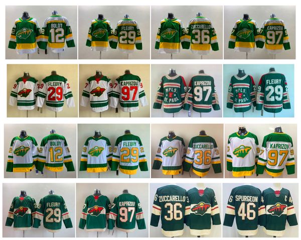 

wild kirill kaprizov hockey jersey minnesota marc-andre fleury mats zuccarello matthew boldy jared spurgeon reverse retro white green black, Black;red