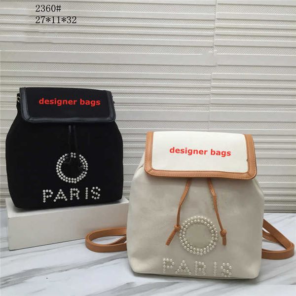

casual canvas backpack for women leather drawstring bag