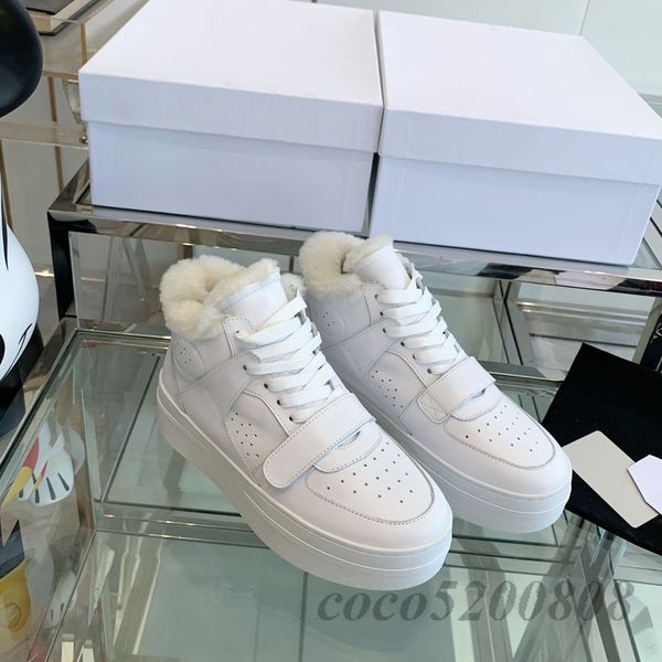 

winter warm fur round toe women casual flats fashion genuine leather lace-up women shoes warm wool sneakers shoes women 2023, Black;white