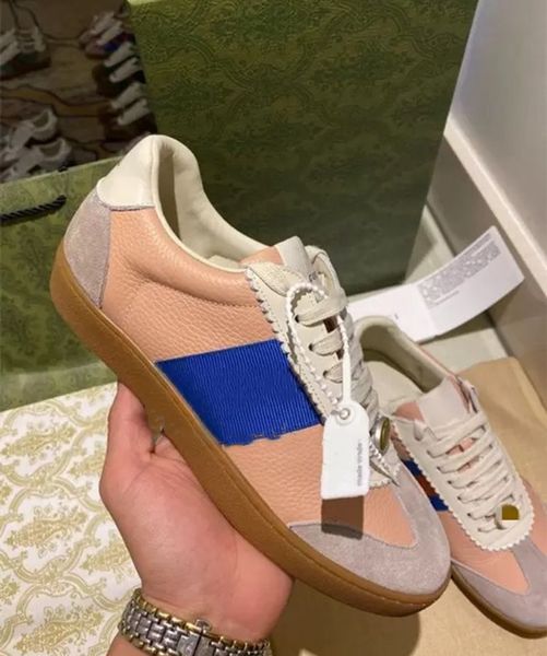 

2023 classic designer bee sneakers canvas screener shoes high low men's sneakers technical leather ladies casual luxury sneakers, Black