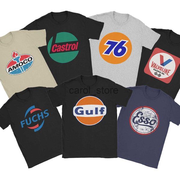 

men's t-shirts vintage oil retro gas petrol brand t-shirts men car motorsport t shirt 70's 80's birthday gift tee shirt j2306, White;black