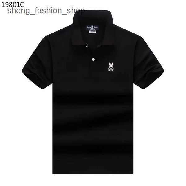 

2023 new psycho bunny polo designer mens shirt summer trend fashion luxury brand sports t casual loose classic business short 5 z1bv, White;black