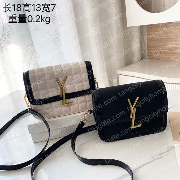 

designer crossbody bag solferino shoulder bag black small bag brand flaps famous metal letter logo tofu bag grid pattern threa l letter pair