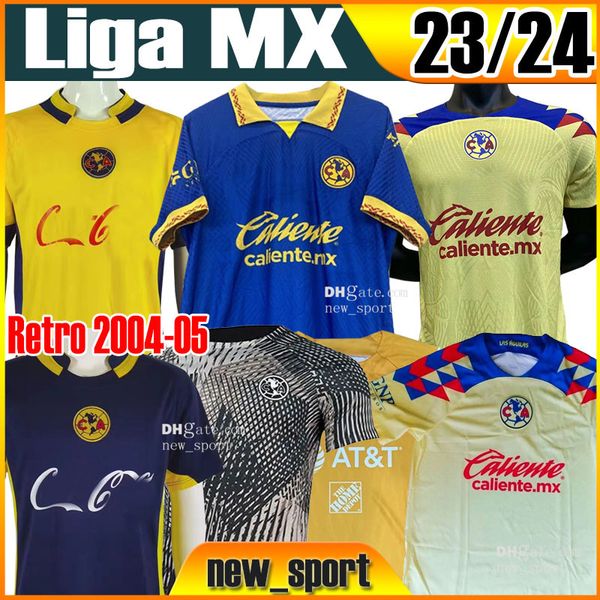 

23 24 liga mx club america soccer jerseys retro 2004 2005 santos laguna xolos de tijuana camisas de third all star football shirt special me, Black;yellow