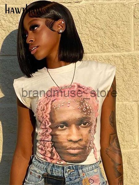 

women's t-shirt hawthaw women fashion graphic streetwear vacation white t shirt tees 2023 summer clothes wholesale items for business