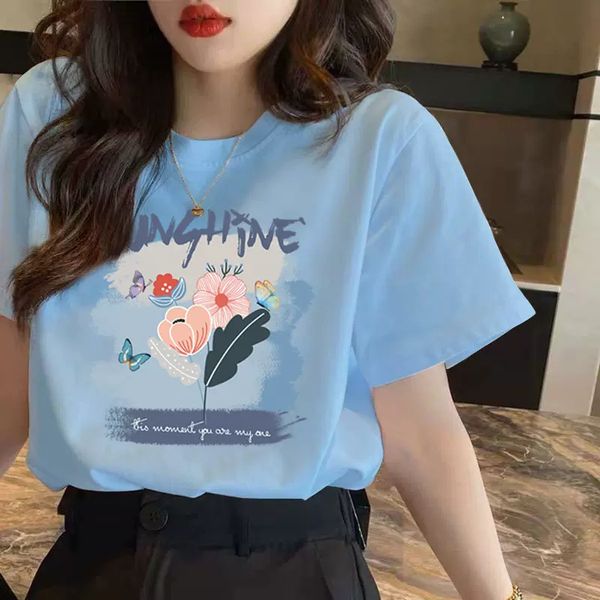 

women's t-shirt short sleeves tshirt designer t shirt lady hoodie letters printed cotton tee anine bing summer fashion women cresw neck, White;black