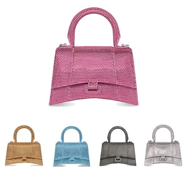 

2023 luxury designer totes bag women summer classic cross body clutch bags genuine leather evening diamond shoulder bag rhinestone men hourg