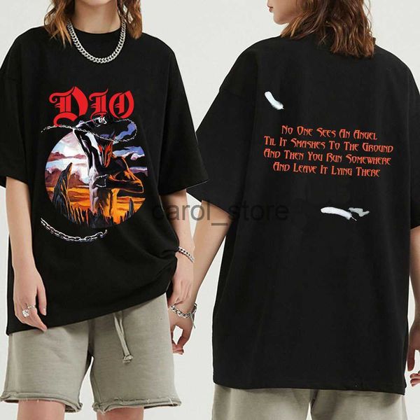 

men's t-shirts dio heavy metal band t shirts holy diver music album t shirt men's women graphic gothic t-shirt hip hop streetwear, White;black