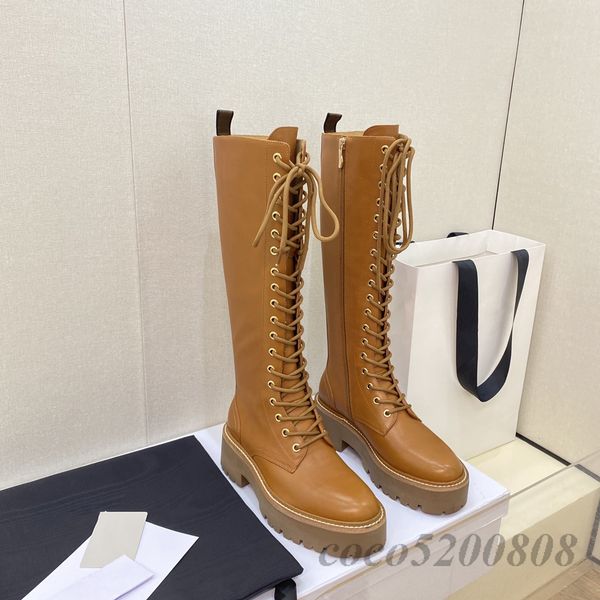 

women long boots fashion genuine leather lace up platform wedges women knee high boots runway outfit party dress booties woman, Black;white
