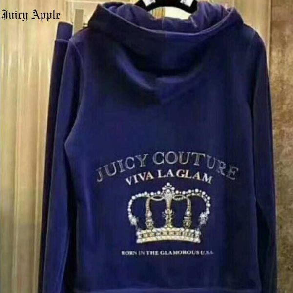 

juicy apple tracksuit women 2023 fashion velvet 2pcs set autumn winter casual outfit sport suit long sleeve short jacket and pants, Gray