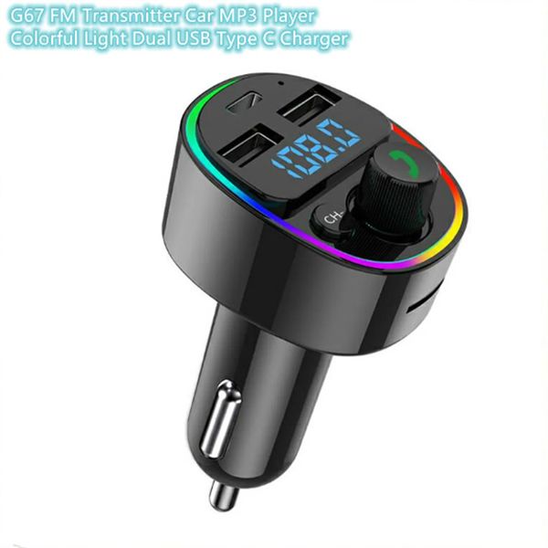

g67 bluetooth 5.0 fm transmitter car mp3 player pd dual usb charger support u disk tf card lossless music handscar kit