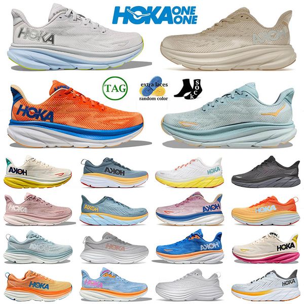 

designer sports hoka one running shoes for men women sneakers hokas clifton 9 bondi 8 triple black white coastal sky outdoor trainers runner