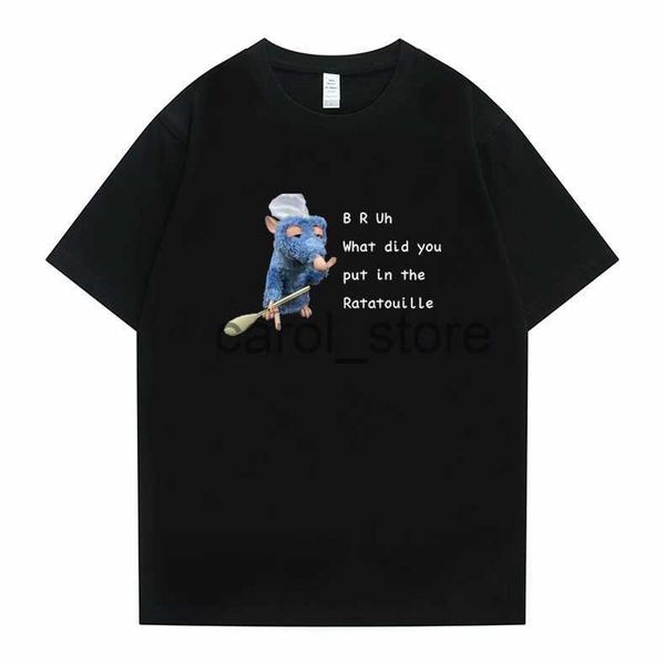 

men's t-shirts b r uh what bid you put in the ratatouille tshirt funny cute mouse pattern print t shirts men women casual loose short s, White;black