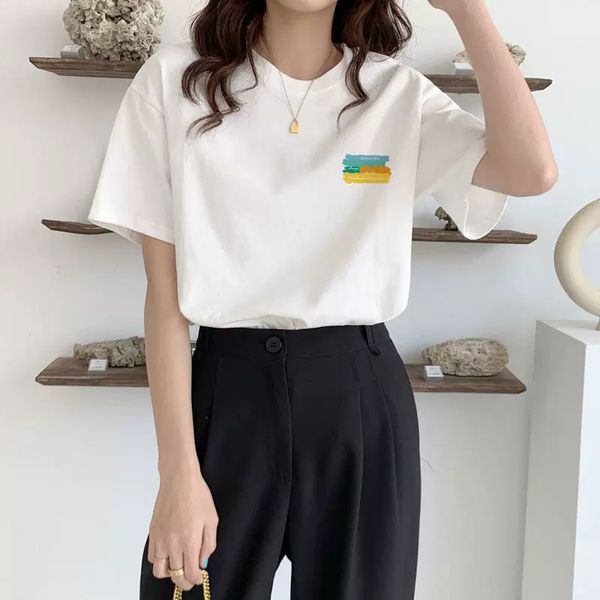 

women's t-shirt short sleeves tshirt designer t shirt lady hoodie letters printed cotton tee anine bing summer fashion women cresw neck, White;black