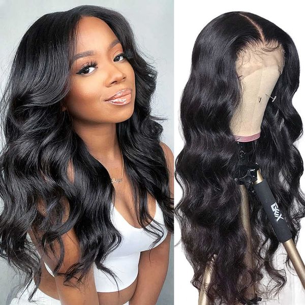 

nxy hair wigs body wave lace front wig human transparent frontal for women brazilian hair 230619, Black