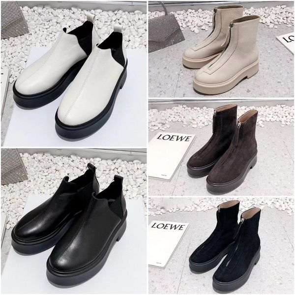 

women zipped boots luxury 1 suede boots robin leather platform ankle boots designers fashion zipped 1 leather ankle boots size 35-41, Black