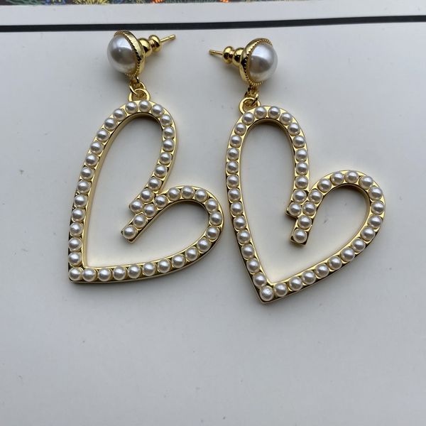 

designer heart earrings for women new fashion earring love earrings brand simple letters diamond lady jewelry ear stud-7, Golden;silver