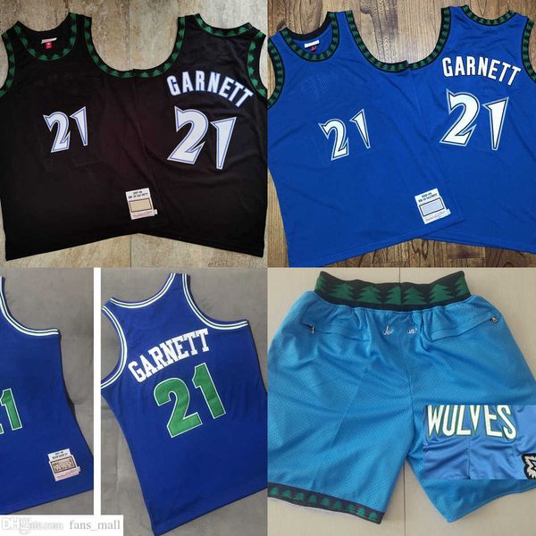 

mitchell and ness authentic stitched basketball 21 kevin garnett jerseys retro blue black 1997-98 real breathable sport jersey just don shor, Black;red
