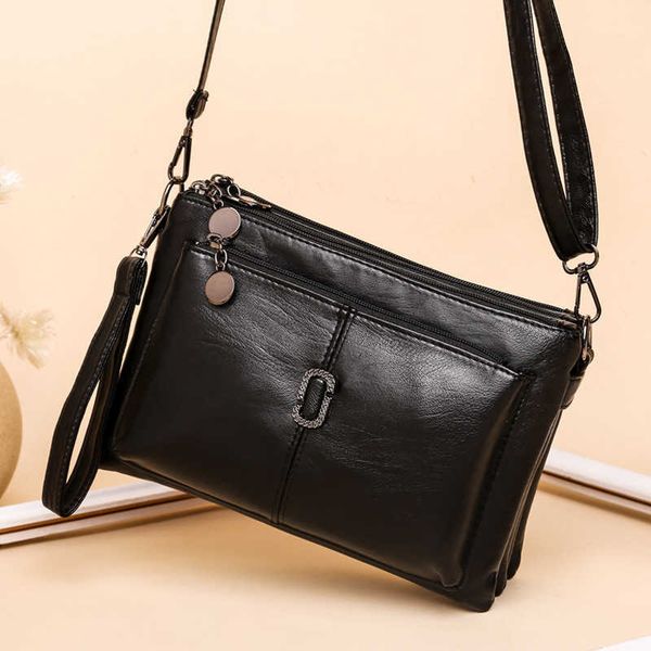 

washed lambskin triplets hand-held bag metal decorative women's diagonal shoulder bag classic solid color envelope bag