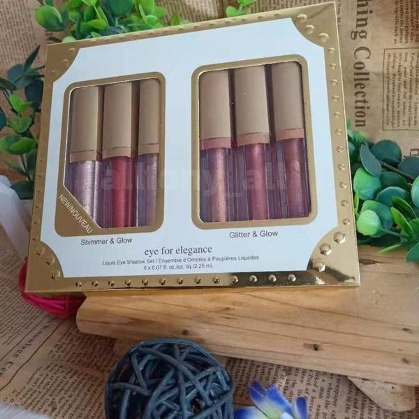 

new brand makeup eyes for elegance glitter liquid eyeshadow travel eye shadow set palettes 6 colors