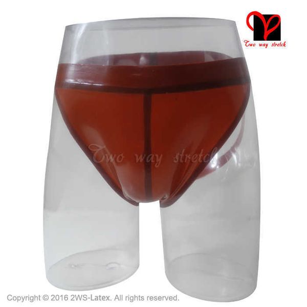 

nxy briefs and panties brown latex jockstrap underwear panty jock strap pouch slip rubber briefs underpants pants plus 1126, Red;black