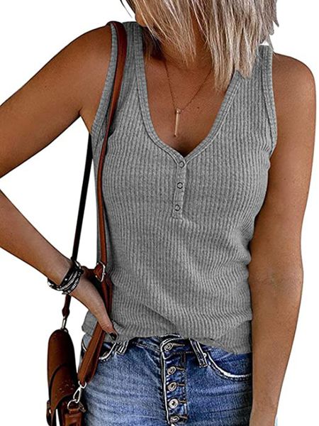 

women sleeveless tank solid t shirt, White