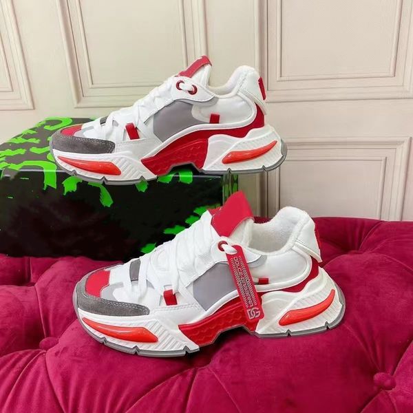 

luxury shoes men sneaker high platform shoe designer striped fashion retro leather men's trainer 09, Black