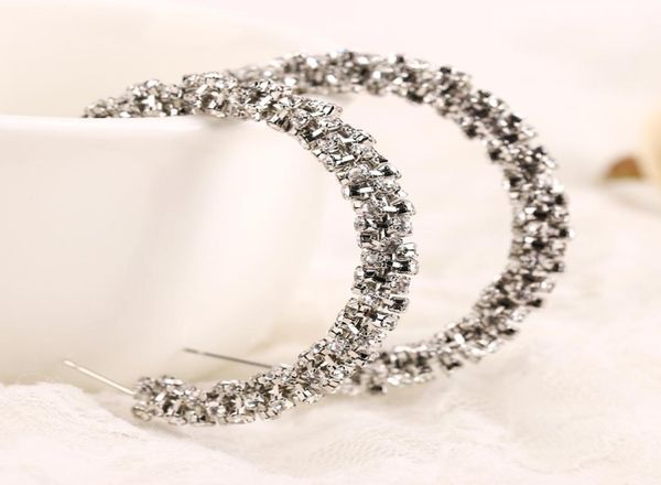 

arrived big woman hoop earrings woman fashion temperament long paragraph crystal earrings female version jewelry yfjewe6704328, Golden;silver