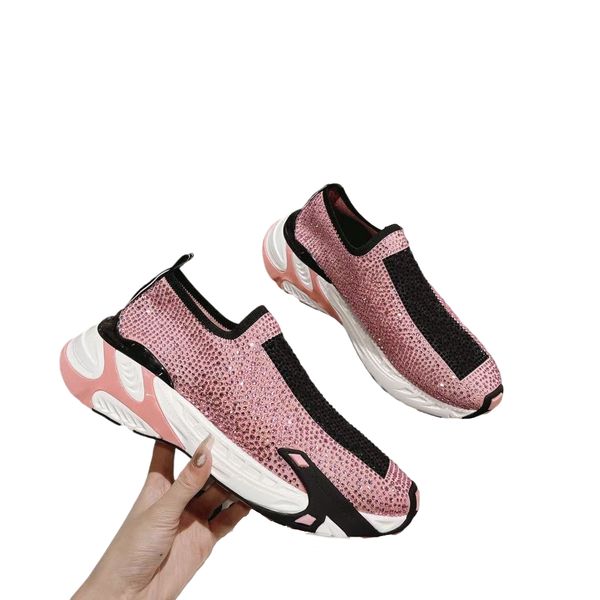

2023 new designers shoe womens mens sneakers diamond casual mesh chaussures women pink espadrilles mens socks white red black shoes boots 35
