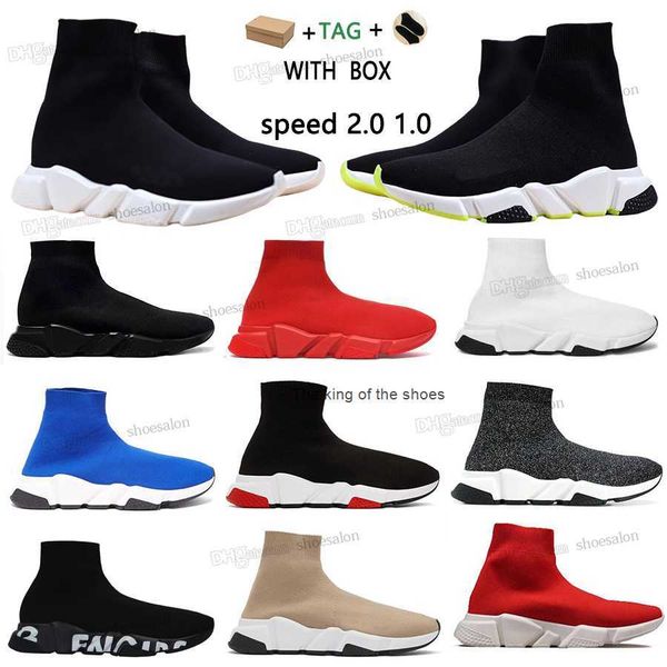 

2023 designer sock shoes men casual shoes womens speed 2.0 trainer socks boot speeds runners runner sneakers knit women 1.0 walking black wh