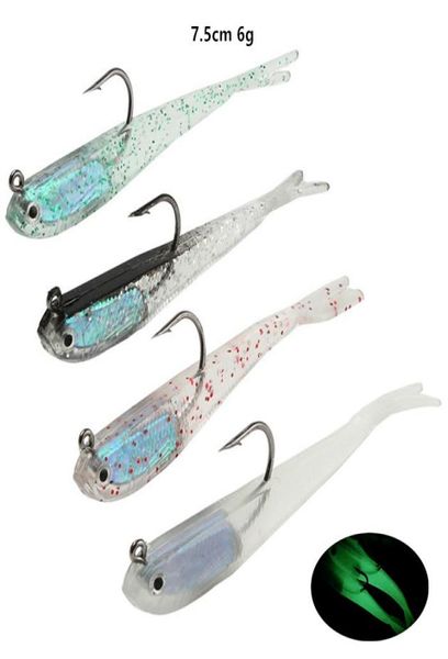 

75cm 6g bionic fish hook soft baits lures jigs single hooks fishhooks 6 kinds of color silicone fishing gear whole26931885