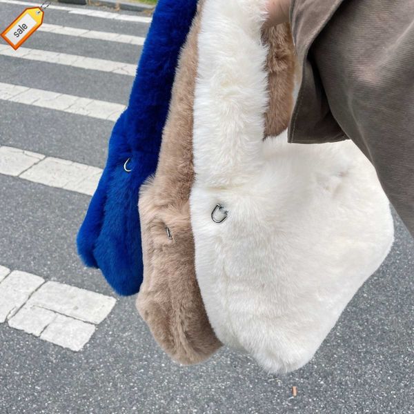 

women's brand designer handbags shoulder bags crossbody bag tote new fashion armpit plush tote bags texture plush soft smooth courier b