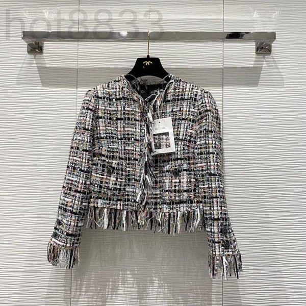 

women's jackets designer early spring new french style celebrity woven tassel thick tweed silk lining short coat rm0s, Black;brown