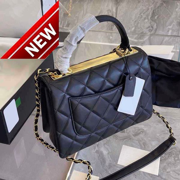 

women's brand designer handbags shoulder bags tote 2023 new fashion classic texture sheepskin clamshell metal bracelet crossbody bag fa