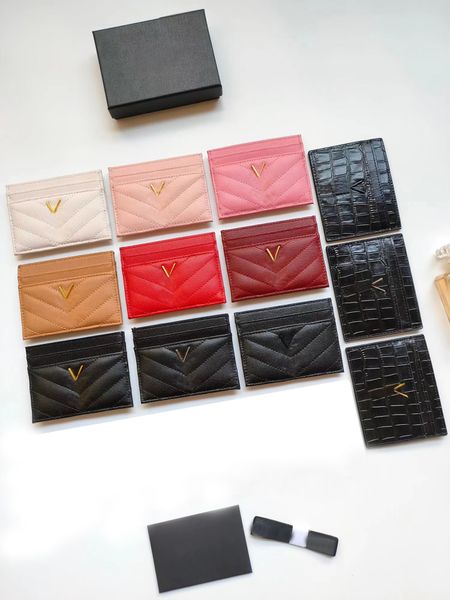 

2023 fashion women's noble charming pocket designer leather credit card bag aaa23291, Red;black