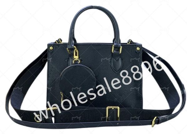 

onthego pm mini tote bag designer luxurys handbag with round zipped coin purse monograms 2023 on the go purse m46373 m45659 m45653