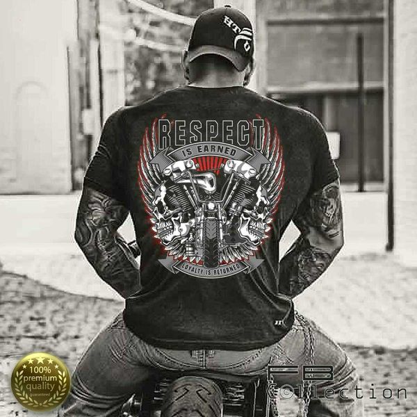 

men's t-shirts respect for bikers cafe racer motorcycle rider gift t-shirt summer cotton short sleeve o-neck men's t shirt new s-3, White;black