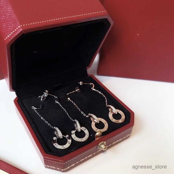 

stud luxury dangle earrings s925 sterling silver love designer round circle charm earrings for women jewelry with gift r230619, Golden;silver