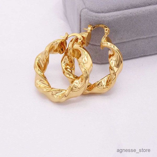 

stud 18k yellow gold hoop 40mm sleeper earrings non-allergenic made r230619, Golden;silver