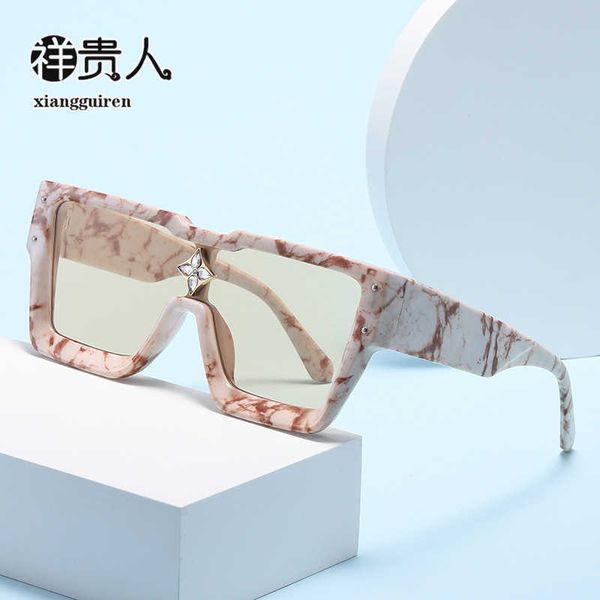 

men's fashion trends eyewear internet celebrity live streaming personalized sunglasses brick inlaid glasses, White;black
