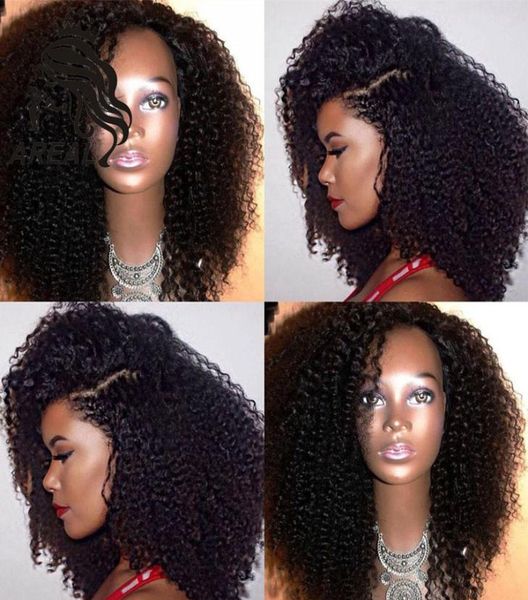 

545039039 silk full lace wigs glueless kinky curly human hair mongolian lace front wig virgin hair with silk base baby4389163, Black;brown