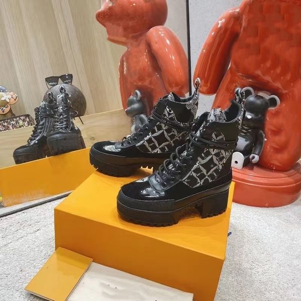 

designer beaubourg ankle boot women classic chelsea boot 4cm leather jacquard textile shoes fashion laureate desert boot 06, Black