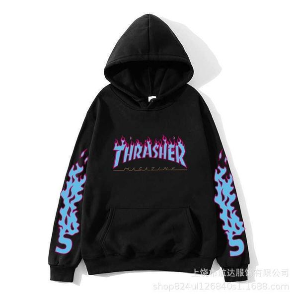 

hoodie for men plam fashion angle cotton designer able 2022 straight hair flame hooded sweater oversize brand causual g5ggm0k8, Black