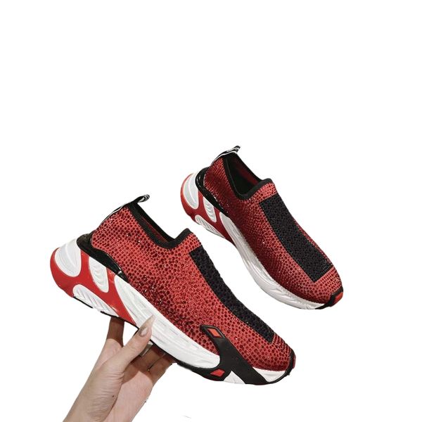 

2023 designers shoe womens mens sneakers diamond casual mesh chaussures women pink espadrilles mens socks white red black shoes boots 35-46