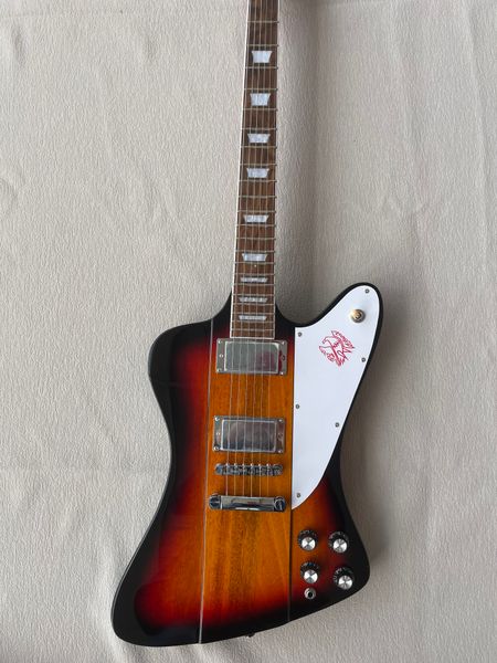 

knob thunderbird, firebird electric guitar, sunset color, body jazz, vibrato, bridge, pull board, 2 pikes