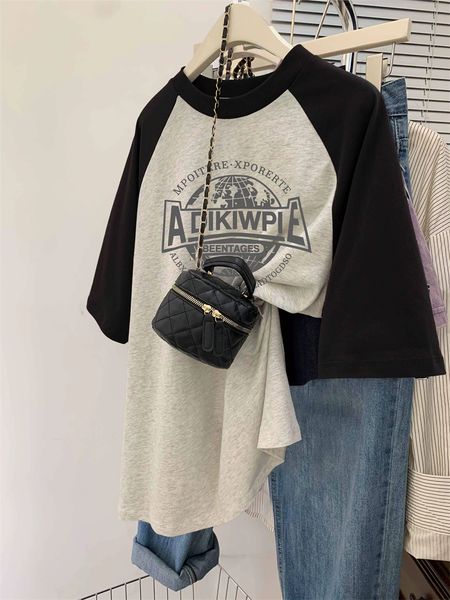 

women's t-shirt short sleeves tshirt designer t shirt lady hoodie letters printed cotton tee anine bing summer fashion women cresw neck, White;black