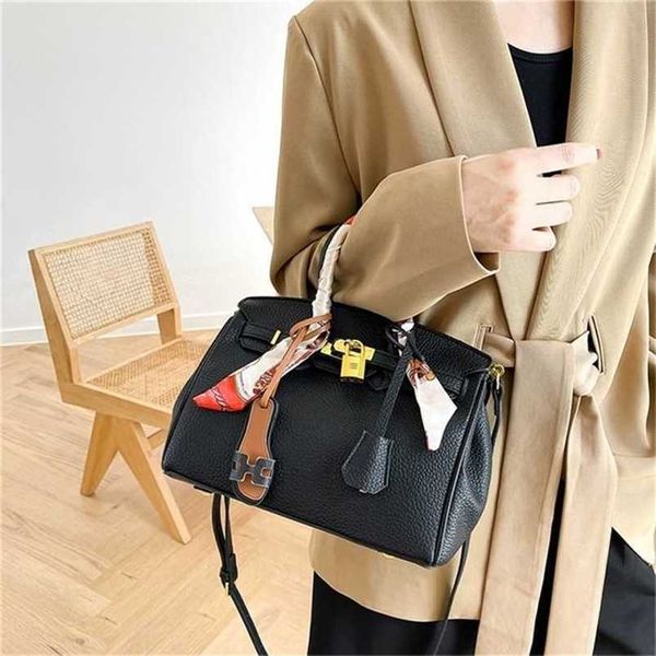 

birkins 5a totes h brand birkins handbag leather bags autumn simple solid color bag large capacity texture shoulder messenger bag mom lady l