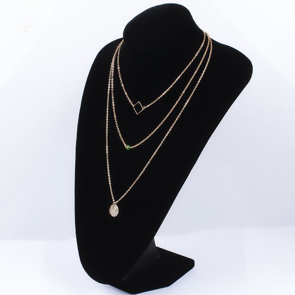 

pendant necklace design feeling necklace hollow square honeycomb pendant handmade necklace diamond beads chain wholesale cool accessories pe, Silver