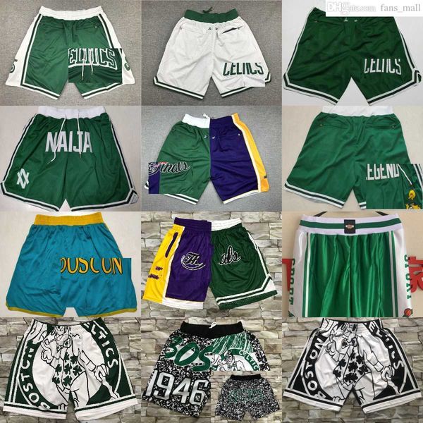 

classic just don xs-xxxl basketball shorts retro tatum with pocket breathable beach short hip pop sweatpants, Black